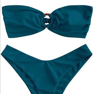 Emerald green bandeau bikini